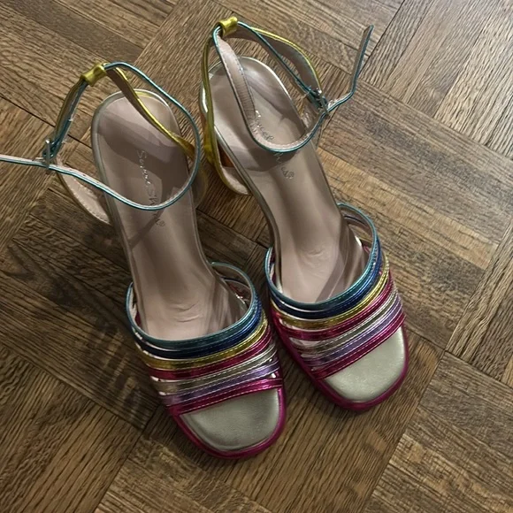 Italian rainbow metallic chunky heel - Picture 3 of 5